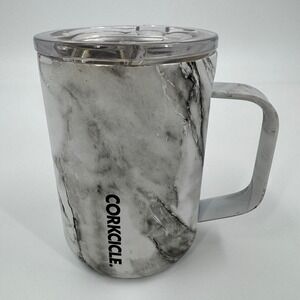 Corkcicle Marble Print Insulated Coffee Mug Tumbler‎ with Lid 16oz